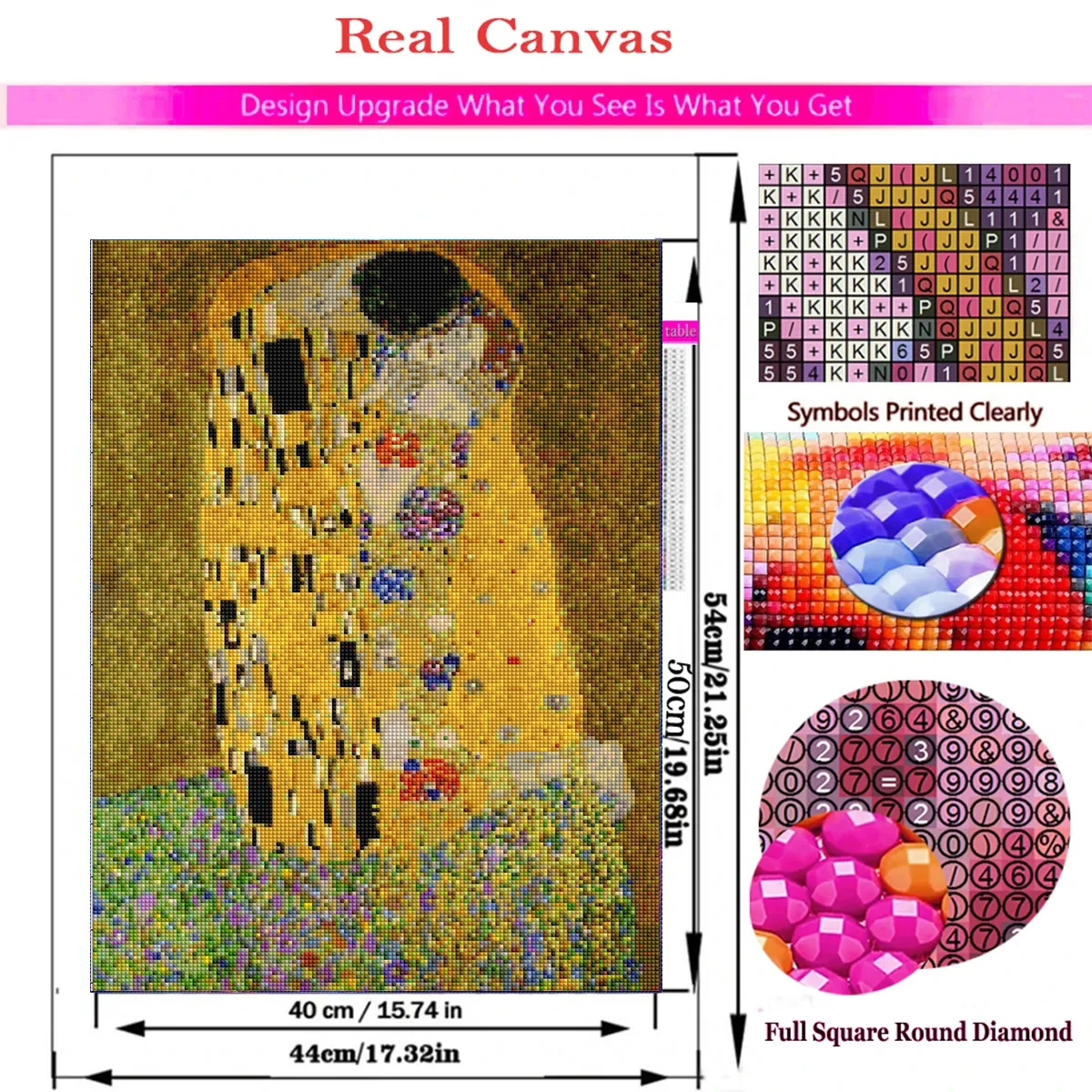 Gustav Klimt Gold The Kiss Diamond Painting Kit completo DIY Full Diamond Mosaic ricamo Crystal Picture set Home Decor Arts