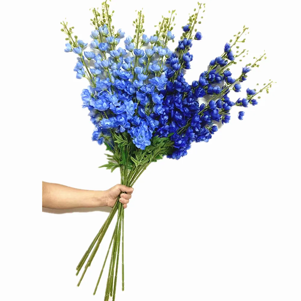 

One Artificial Delphinium Flower Branch Blue Color Larkspur Poisonweed Blossom Plant for Wedding Party Floral Decoration