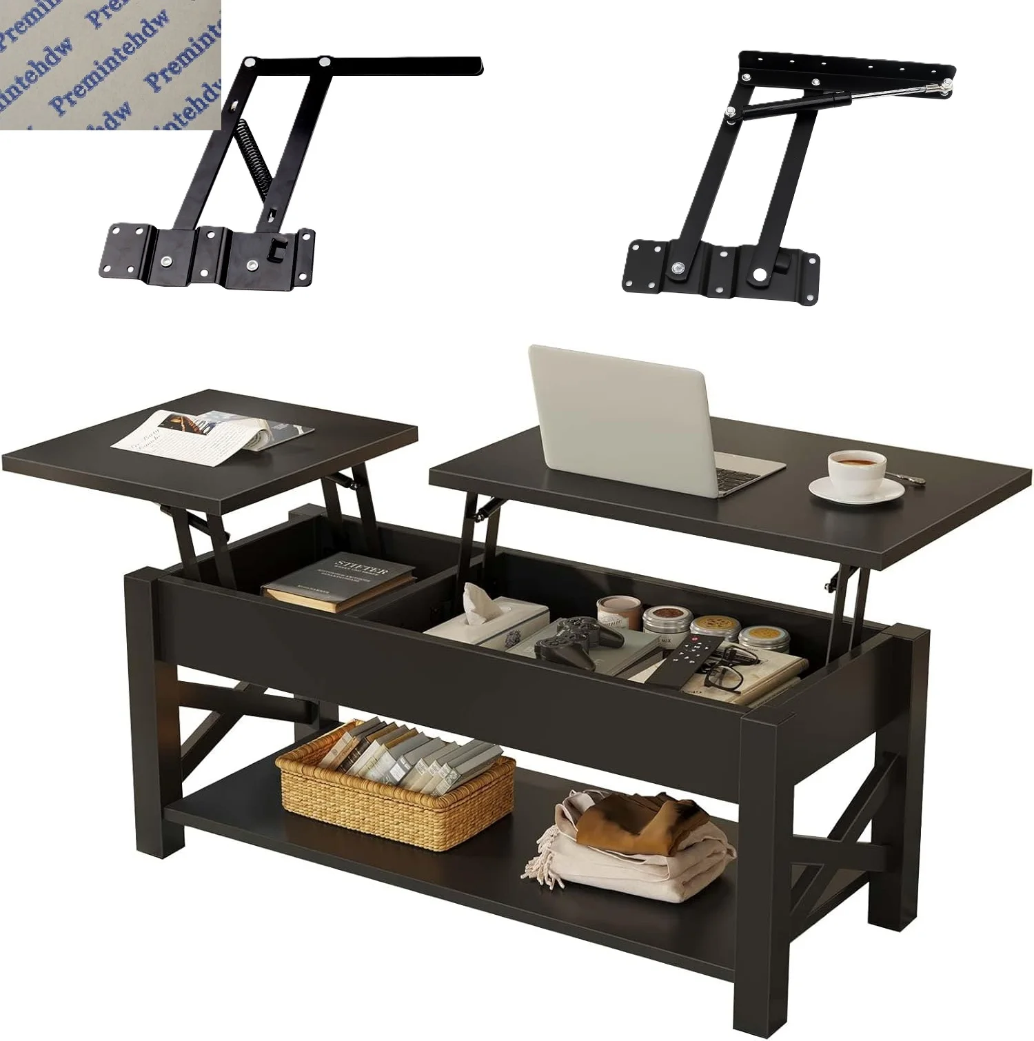 

1Pair Coffee Table Lift Up Support Mechanism Gas Strut Springed Bracket