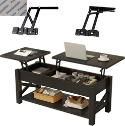 1Pair Coffee Table Lift Up Support Mechanism Gas Strut Springed Bracket