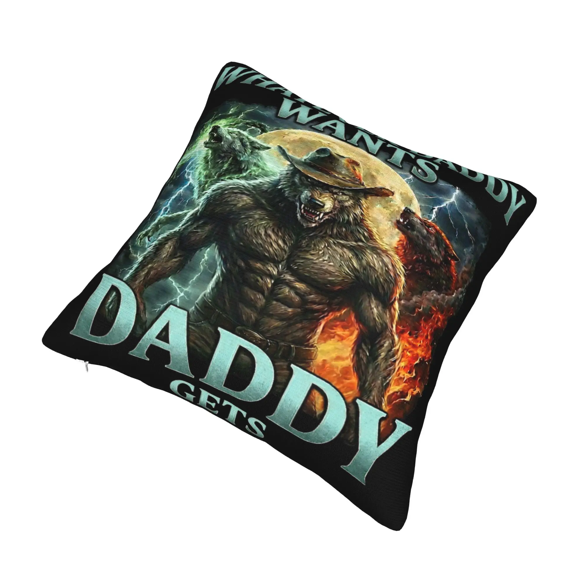 Decorative Pillowcase Whatever Daddy Wants Daddy Gets  Merch Home  Pillow Case Cover Square Multi Size