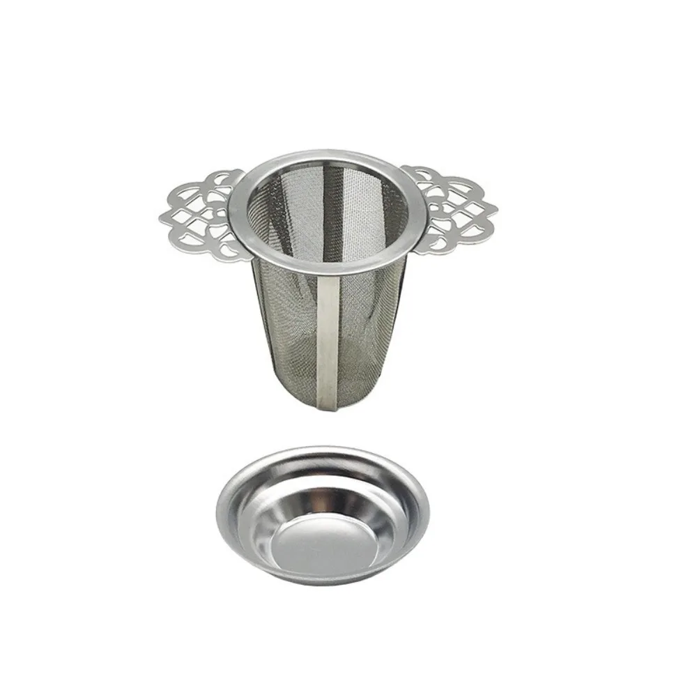 Double-layer Double Ear Tea Infuser Stainless Steel Fine Mesh Tea Strainers Lace Handles Large Capacity Coffee Filter Sieve