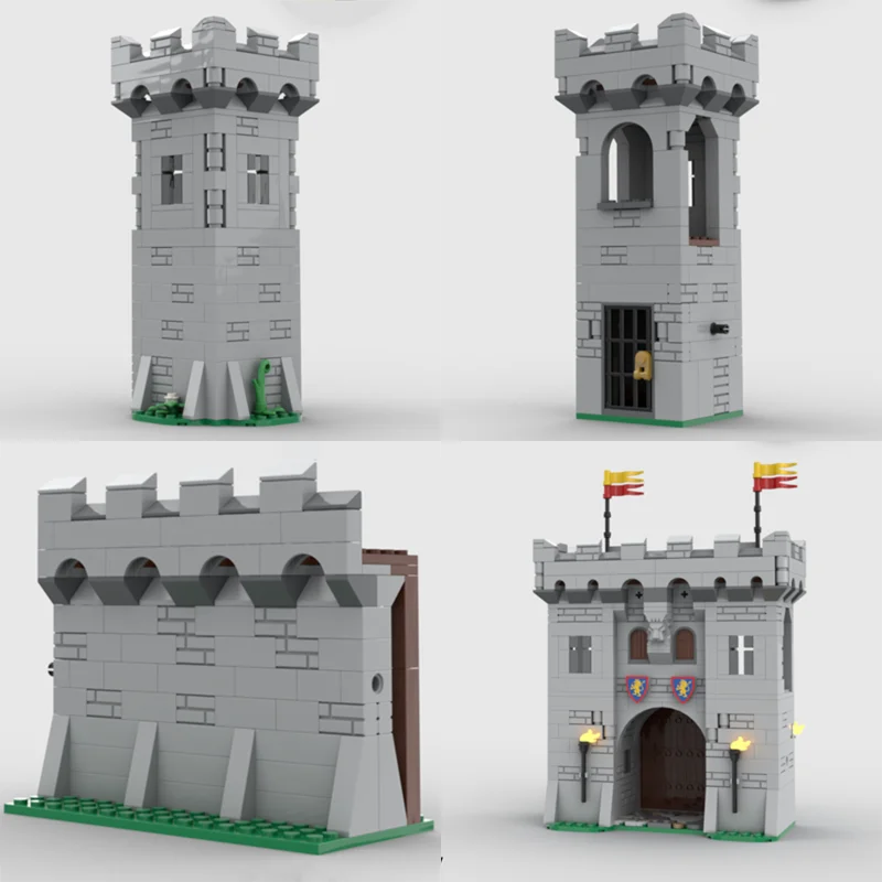 MOC Building block toy Medieval castle Assembly toy Ancient city wall gate model assembly set Creative holiday gift