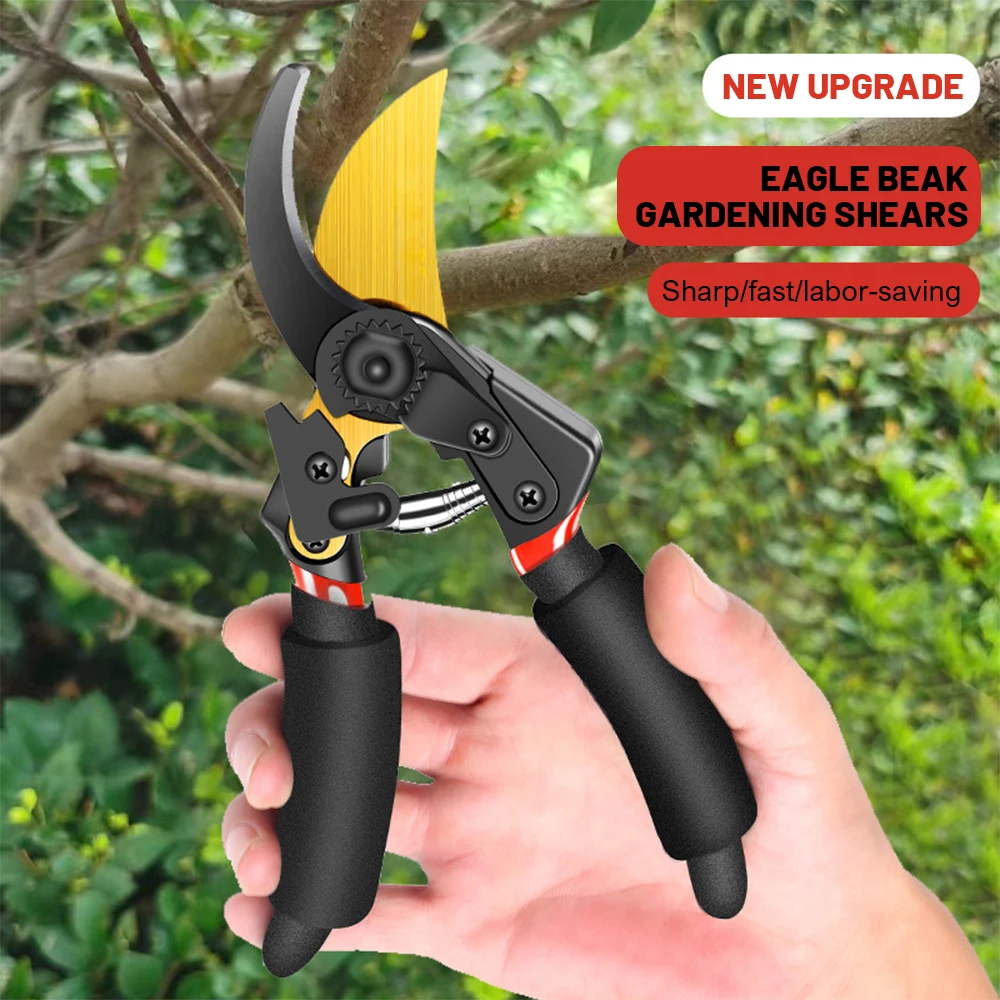 Garden Pruner Shears SK5 Steel Pruning Shears Garden Pruner Scissors Fruit Trees Gardening Powerful Secateurs Hand Tools