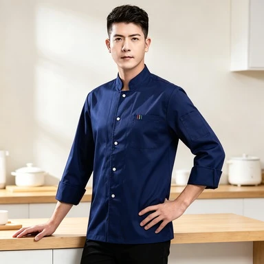 Fleece Lined Long Sleeve Chef Uniform Autumn Winter Hotel Catering Kitchen Workwear Men Women Bakery Clothes