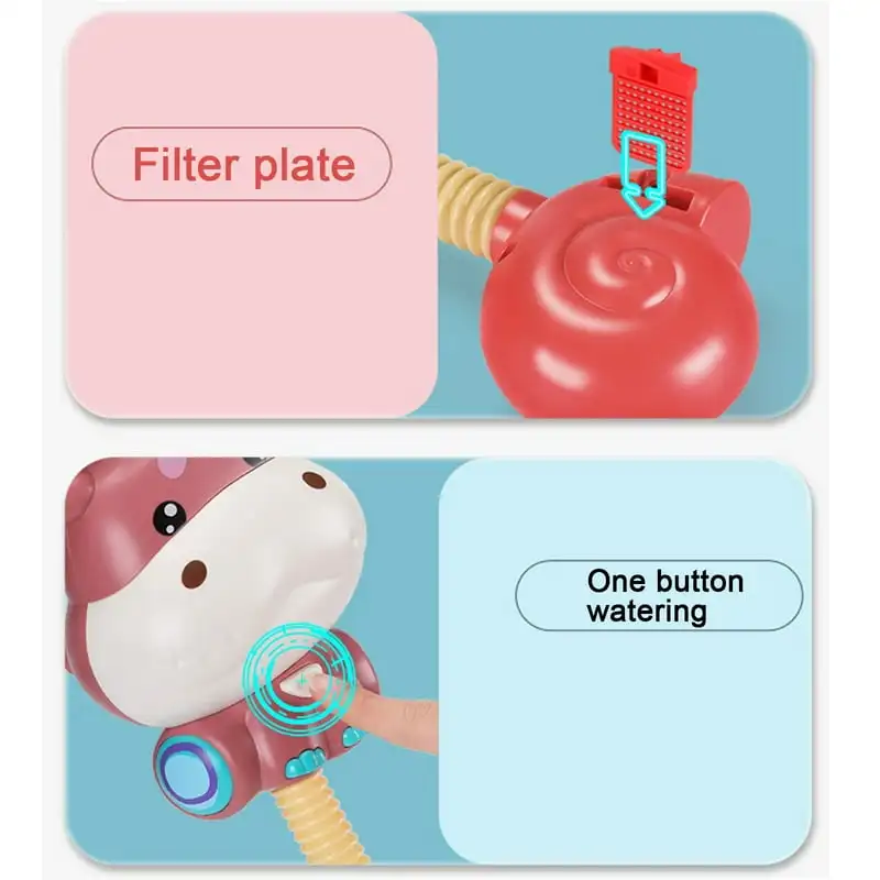 رأس دش حمام الطفل قابل للتعديل على شكل فيل كهربائي - لعبة حوض الاستحمام الممتعة، ملحقات حوض الاستحمام من مسحوق الأكريليك