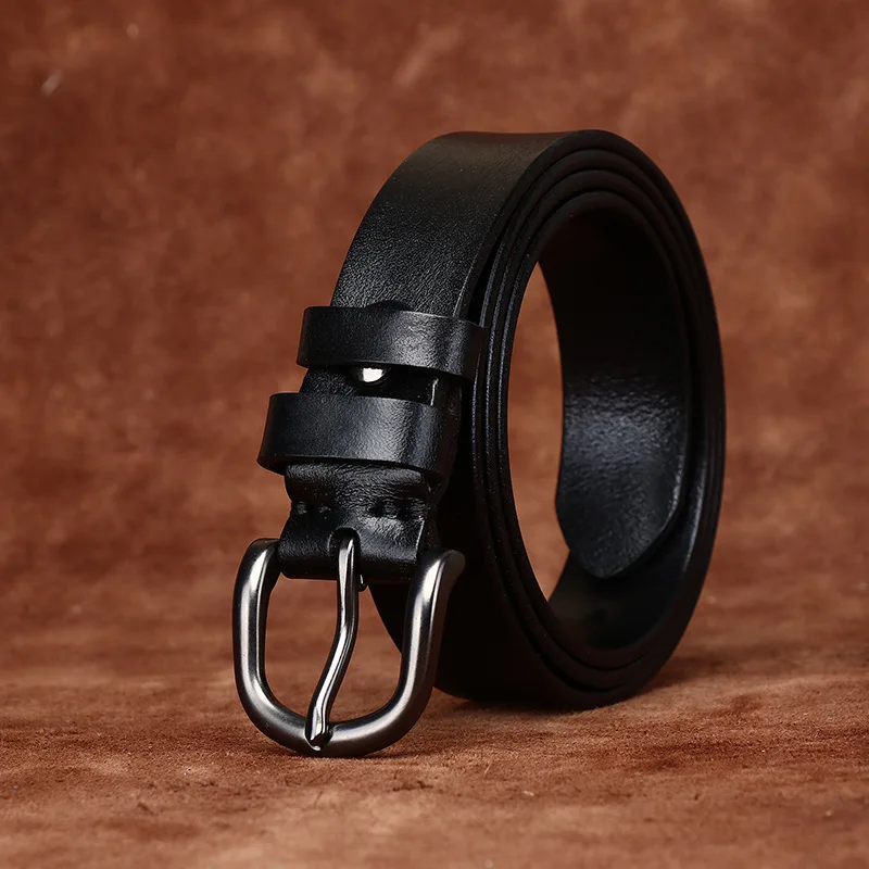 

2.8CM width simple fashion retro trend all-match belt genuine leather pure cowhide jeans women's belt