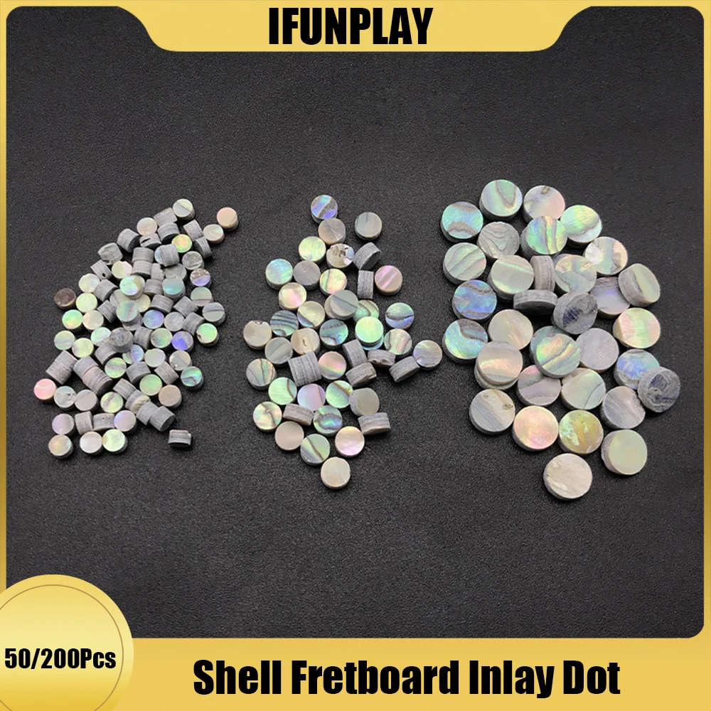 50/200pcs 3/4/6*2mm Abalone Shell Guitar Fretboard Dots Colourful Abalone White Pearl Shell Inlay Dot Guitar Accessories