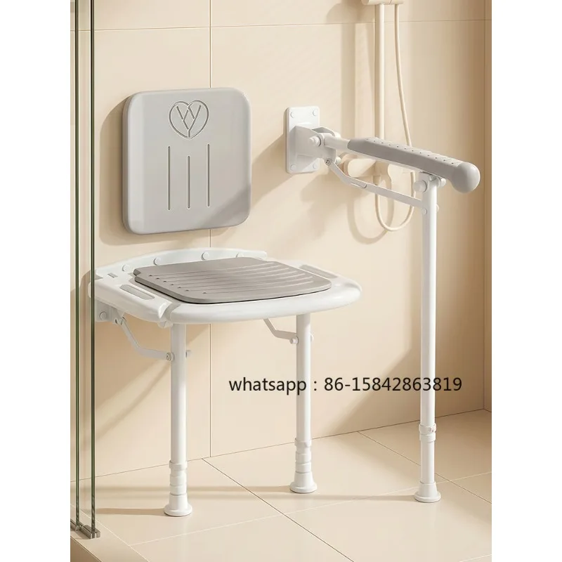 Bathroom folding stool barrier-free bath set toilet toilet elderly safety non-slip handrail toilet railing