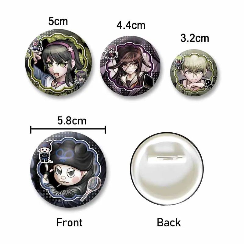 Anime Game Danganronpa Round Brooches Naegi Makoto Kirigiri Kyoko Maizono Sayaka Cartoon Badge Bag Jeans Lapel Pins Jewlery Gift