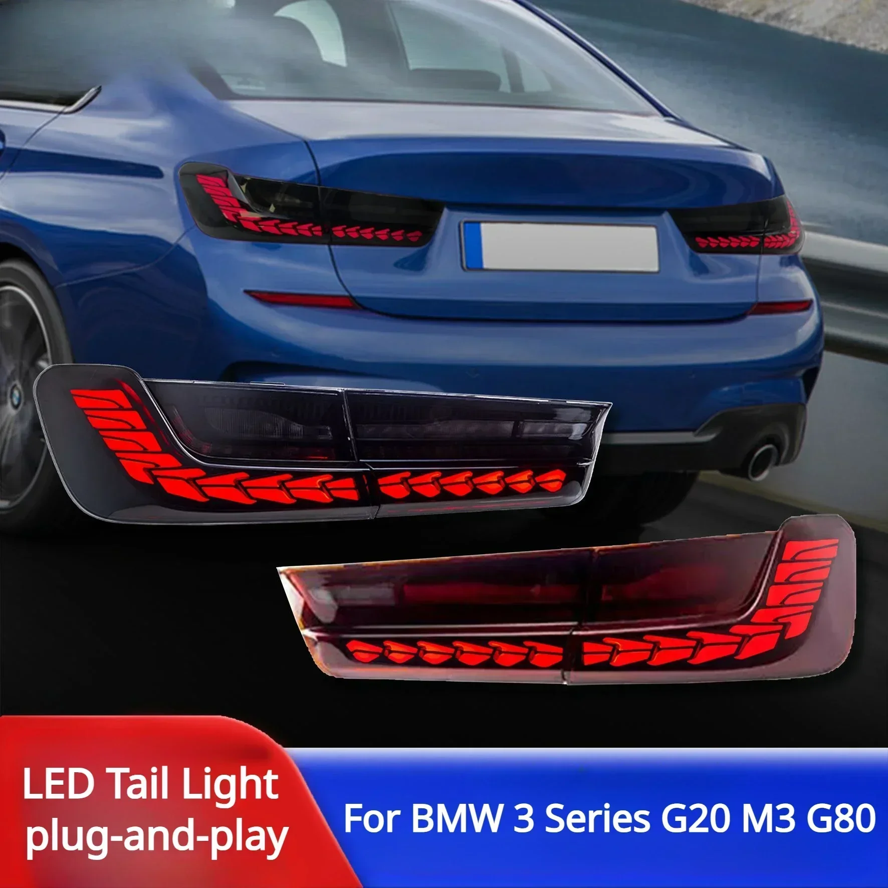 2pcs OLED GTS Tail Lights For BMW 3 Series G20 M3 G80 330 340i 320i 325i 2019-2023 Taillamp Taillight Rear Lamp Full LED Dynamic view 5