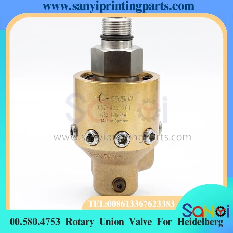 Válvula de união rotativa 00.580.4753 de melhor qualidade 157-410-201 para peças sobressalentes deslocadas de máquina Heidelberg