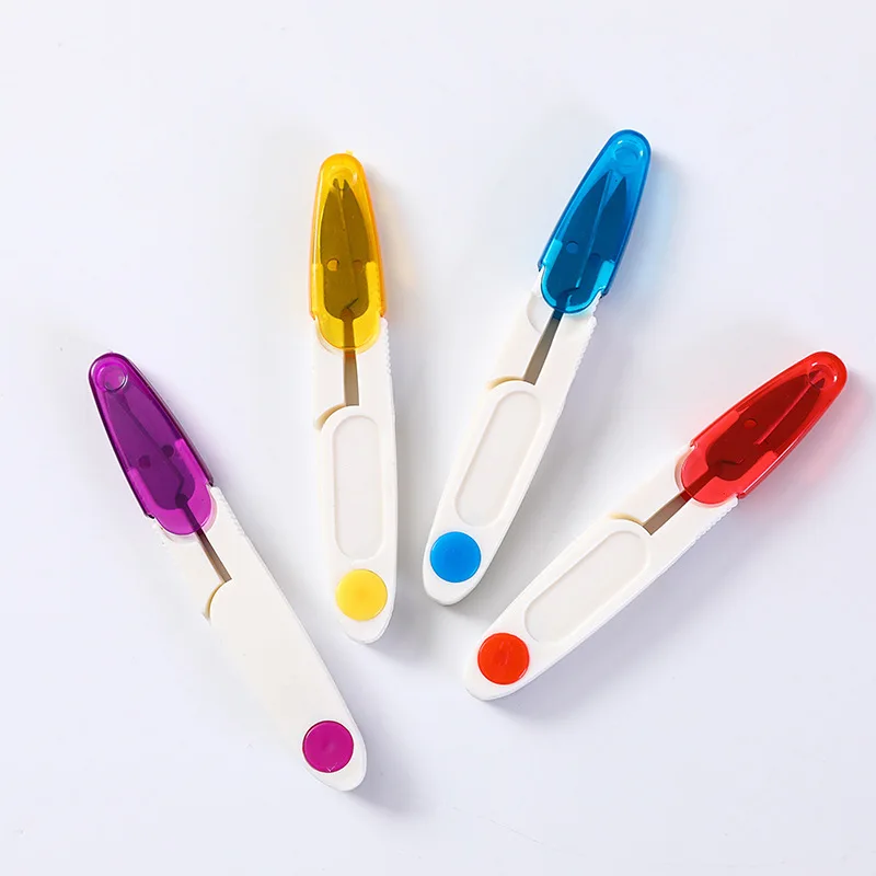 1Pc Fishing Scissors Stainless Steel Trimmer Cross-stitch Clipper Snip Thread Cutter With Cover Embroidery Craft Sewing Supplies