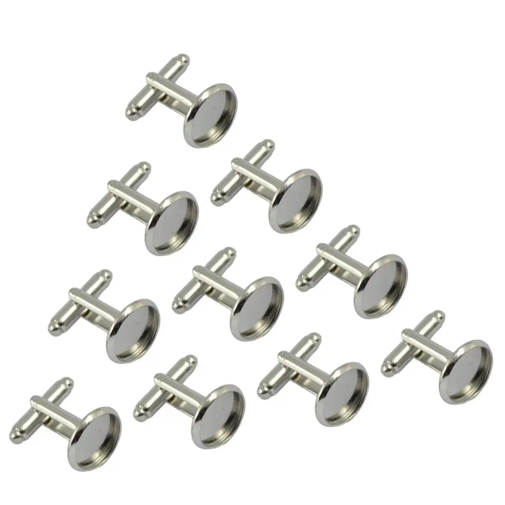 Brass Cuff Link Blank Round Setting Base DIY Jewelry for Men's Shirt Custom Cufflinks Making