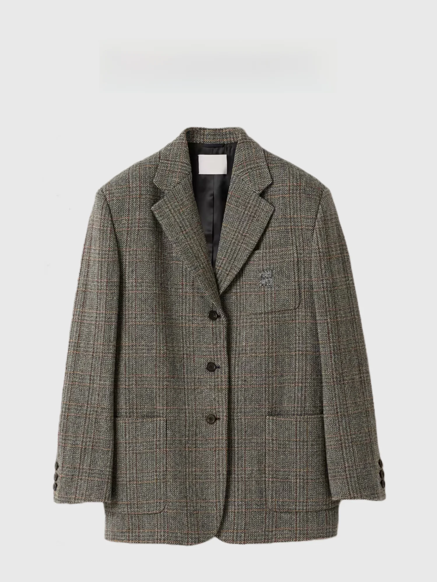 

Женский костюм Lottie: высококачественный, осенне-зимний, в клетку, с вышивкой, повседневный, универсальный, прямой крой, длинный рукав, шерстяной