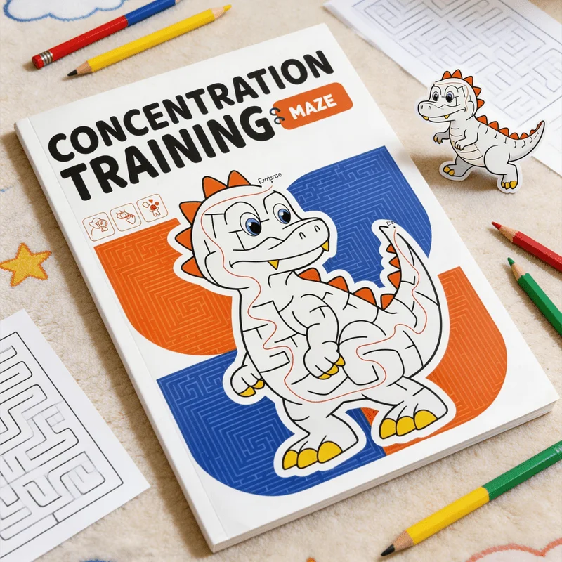 Fun Puzzle Maze, Maze Children's Fun Drawing Book, 48 Maze Games, High-definition Color Pages, 48 Pages, Cute Animal Theme