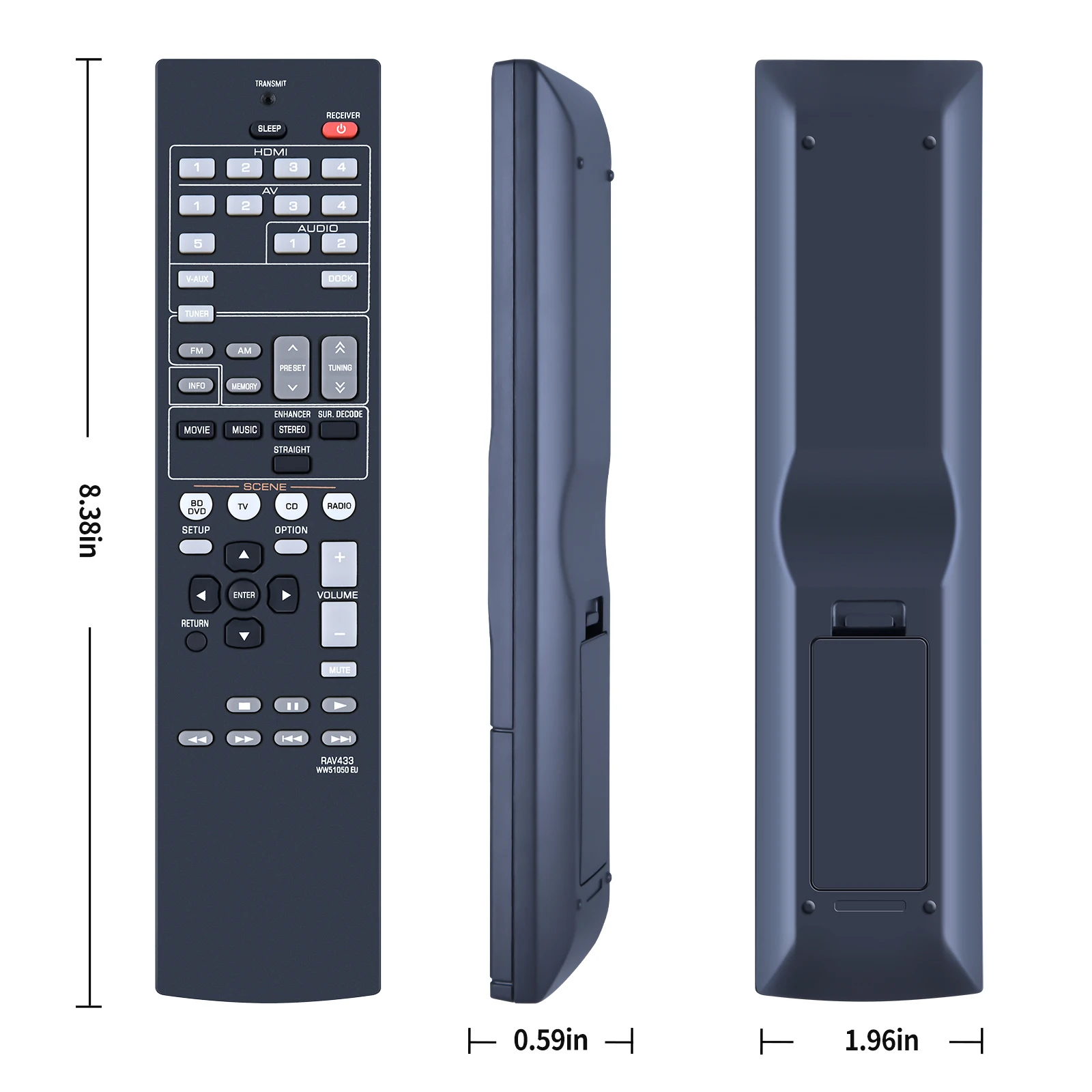 RAV433 WW51050 EU Remote Control For Yamaha AV Receiver HTR-3064 RX-V371