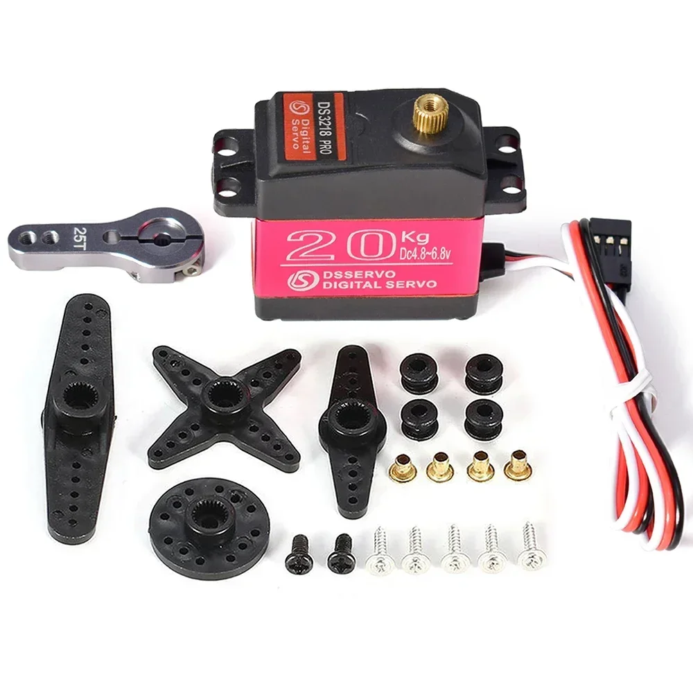 Waterproof Servo High Speed DS3218 PRO 20KG 180/270 Degree Digital Servo Baja Servo w/Metal Arm for 1/8 1/10 RC Cars