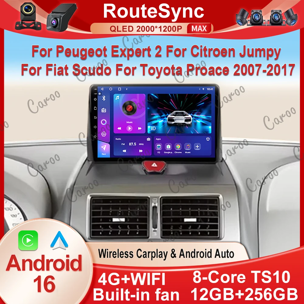 Car Radio Carplay For Peugeot Expert 2 For Citroen Jumpy For Fiat Scudo For Toyota Proace 2007-2017 Navigation GPS Android Auto