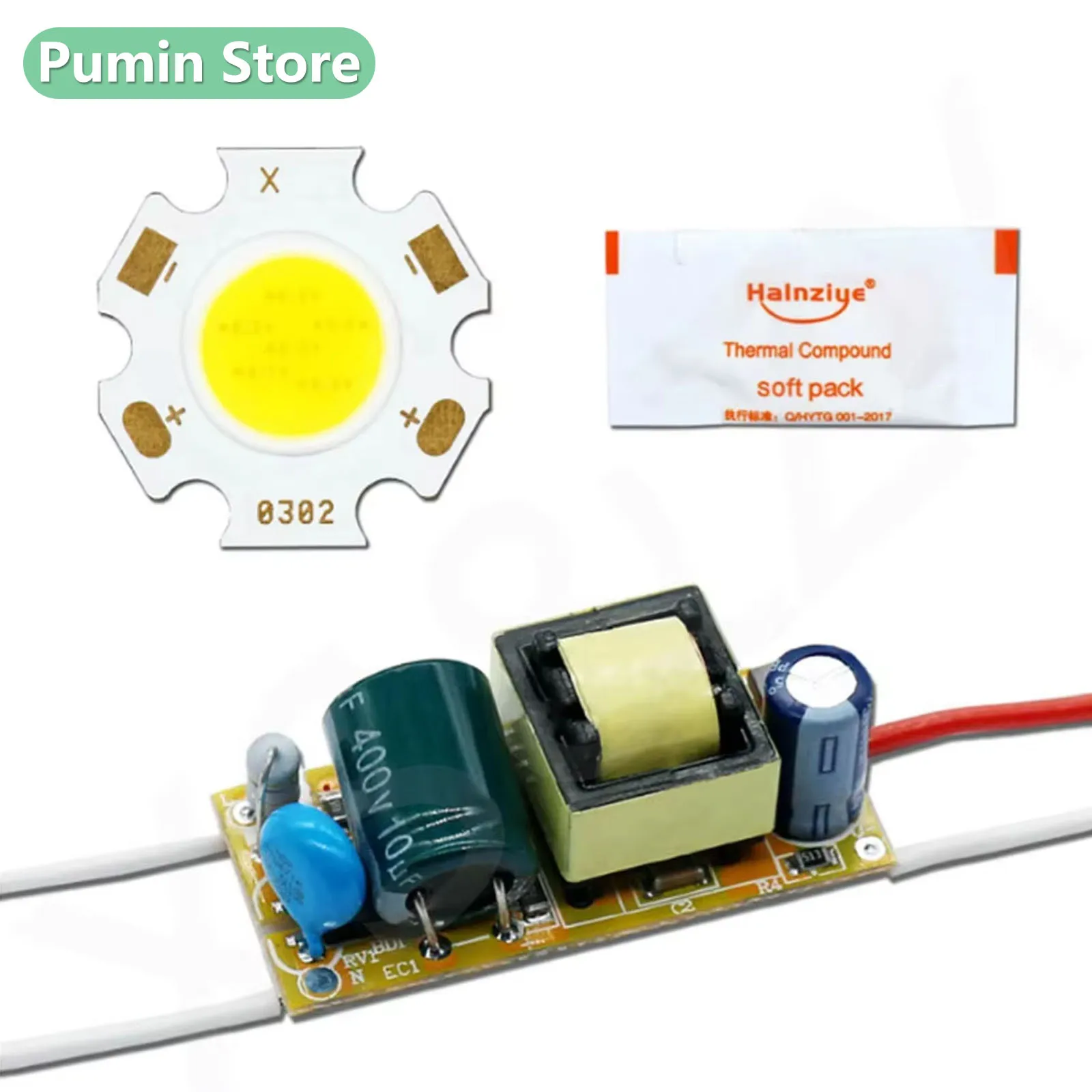 A set LED Chip 3W 5W 7W 10W Diode AC220V LED Isolation Onboard Driver Set Thermal Grease For LED Bulb Spotlight Downlight DIY