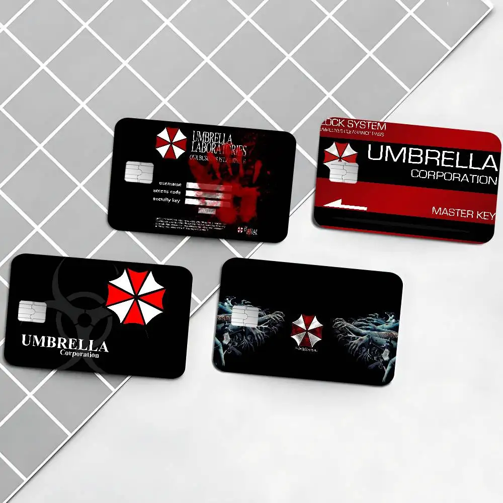 R-Resident evil 2024 Anime Cartoon Skin Stickers Film Tape Case for Big Credit Debit Card Front Side