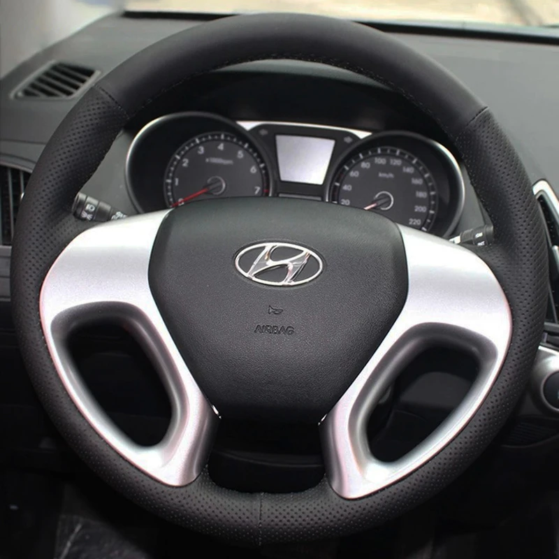 Customize DIY Microfiber Leather Car Steering Wheel Cover For For Hyundai ix35 Tucson 2 2011 2012 2013 2014 2015 Car Interior