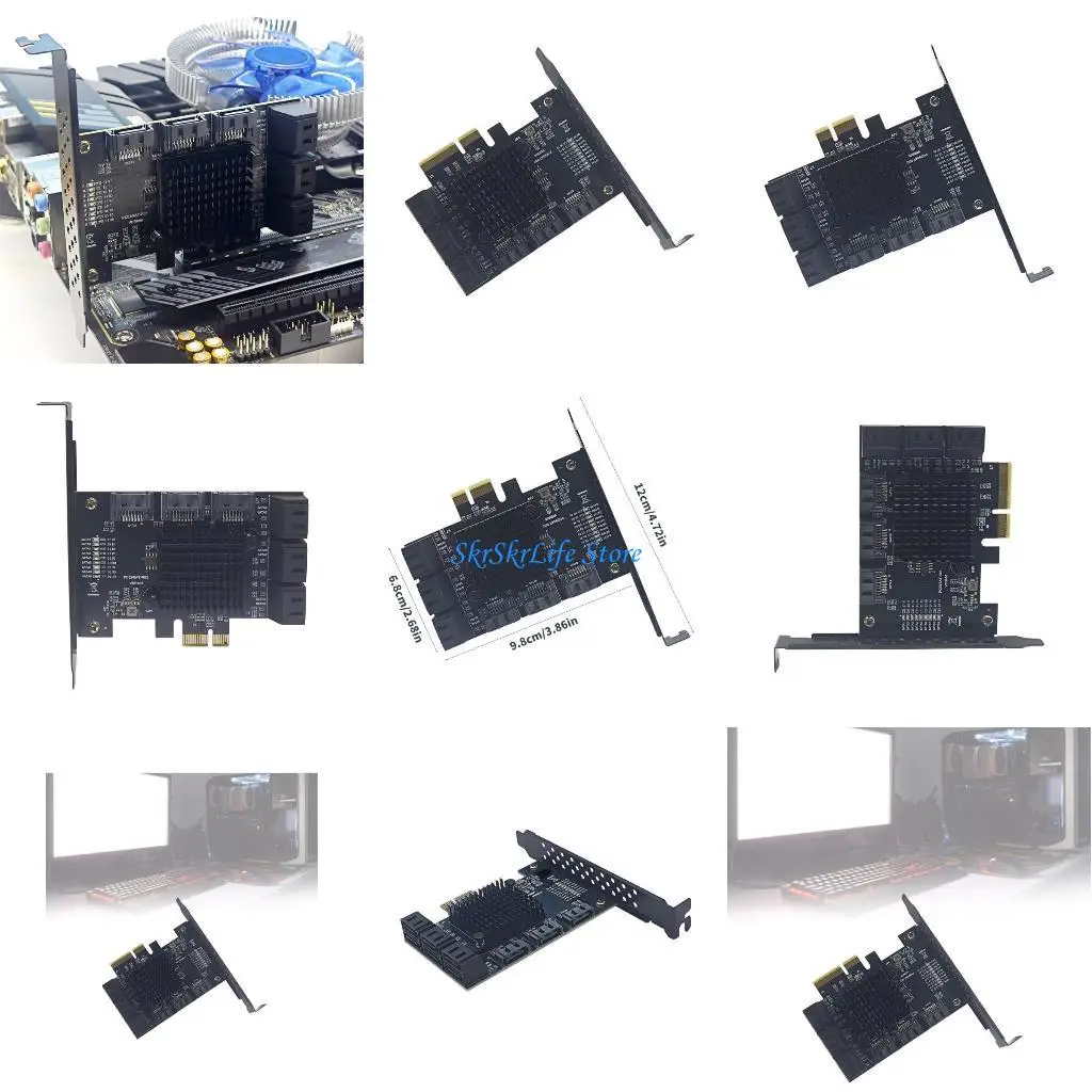 

E65E 9 Port PCIe Expansion Card 6Gbps Transfer Speed Hot Swappable Adapter
