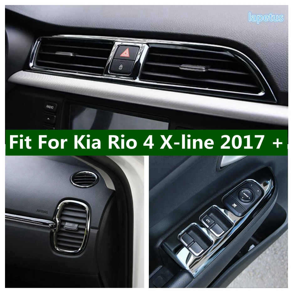 Warning Light Lamp Switch Water Cup Bottle Holder Air AC Vent Cover Trim For Kia Rio 4 X-line 2017 - 2020 Car Accessories