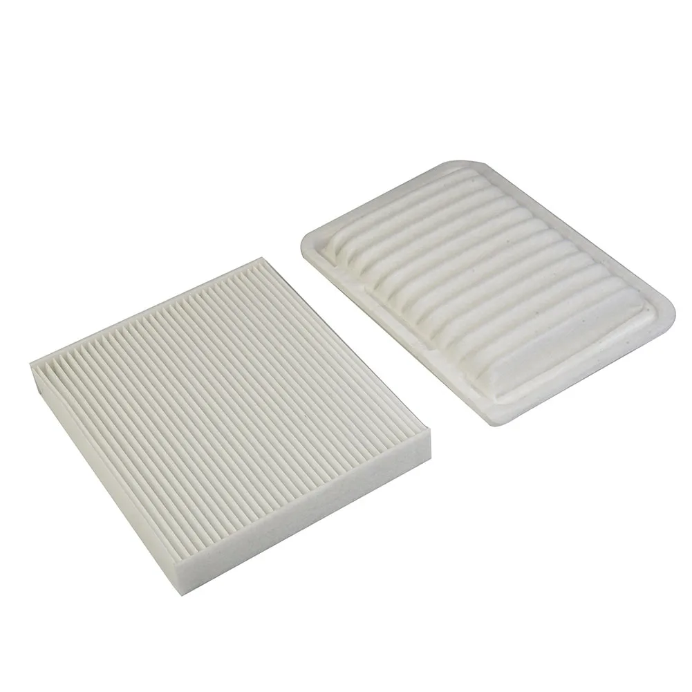 2Pcs/Set Car Air Conditioning Filter Auto Engine Cabin Air Filter Kit For Toyota-For Corolla-2009 2018 Part Numbers 17801 21050