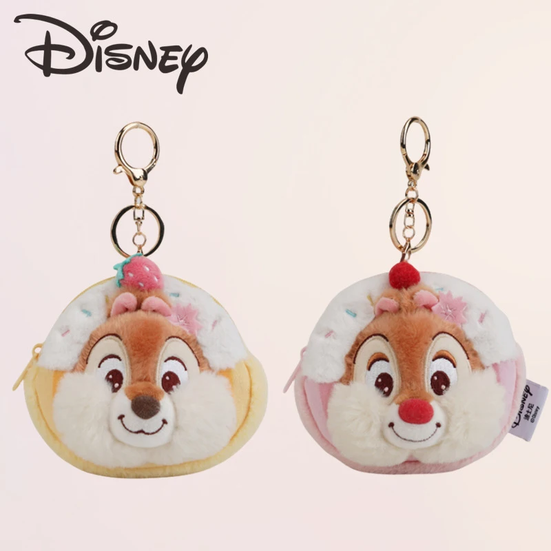 디즈니 칩 데일 플러시 장난감 플러시 동전 지갑, 만화 인형 키체인, 키 가방 참, 생일/크리스마스 선물