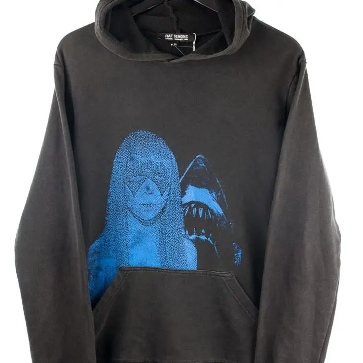 Fuzzy Gradient Prism American Dark Street Style Hoodie Unisex Youth Casual Warmth Fashion Print No Brand Registered Trademark