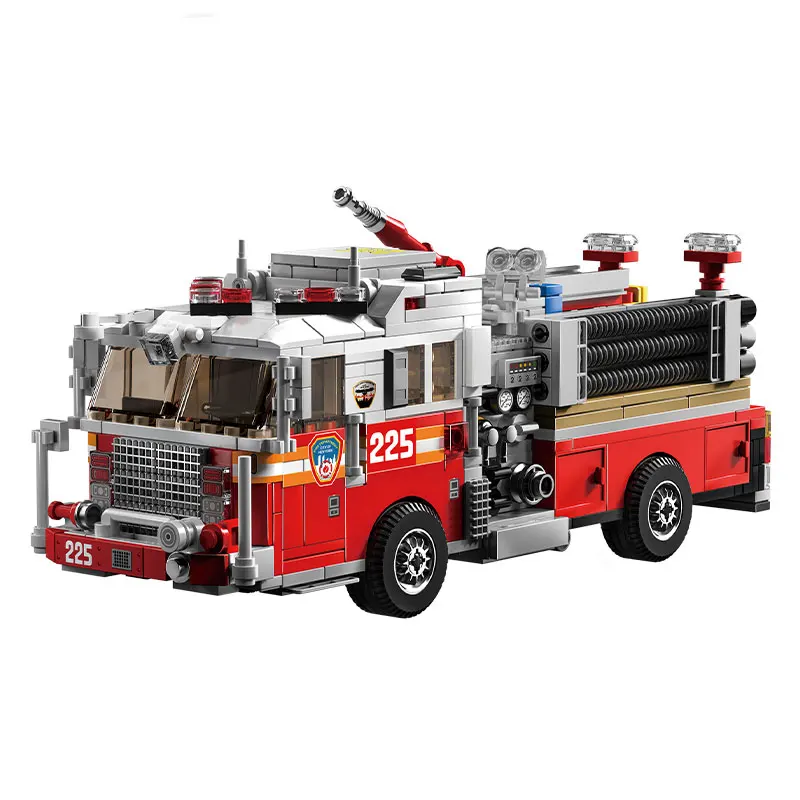 

Fire Truck Building Blocks City Engineering Rescue Vehicle Model Bricks Educational DIY Toys Holiday Gifts For Kids