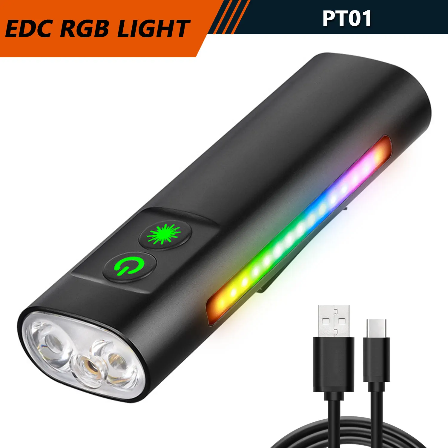 Portable Rechargeable Flashlights LED＋COB＋Green Beam Multifunctional Waterproof Torch With Magnetic For Fishing Camping