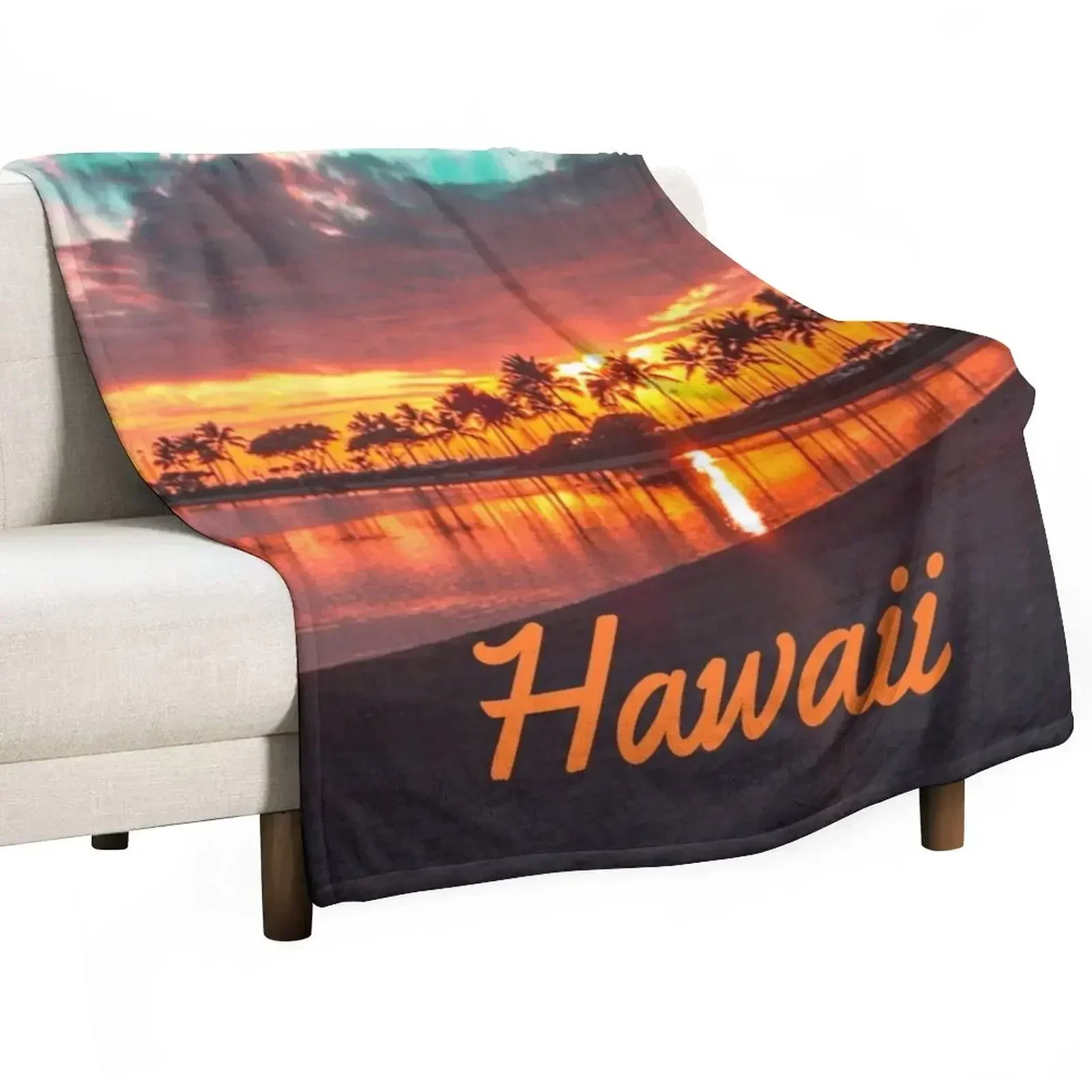 

Hawaii Beach Hawaiian Islands Throw Blanket Luxury Brand Multi-Purpose Sofa Quilt Blankets