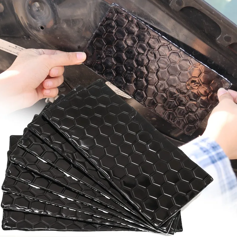 1-10PCS Butyl Rubber Composite Aluminum Plate Self-adhesive Damping Board Thermal Insulation Noise Reduction Car Accessories