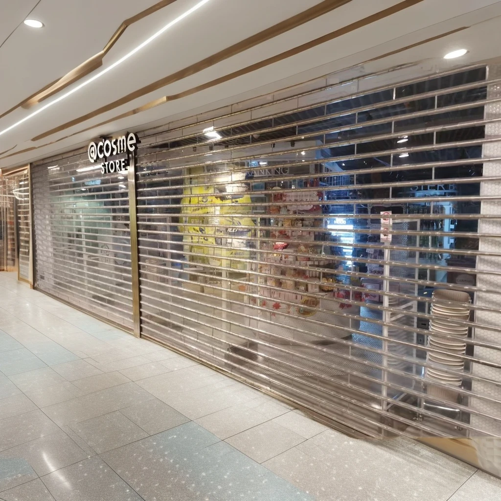 Factory Direct Crystal Rolling up Shutter Door Sheet Automatic Crystal Rolling Shutter Door Invisible Store Door