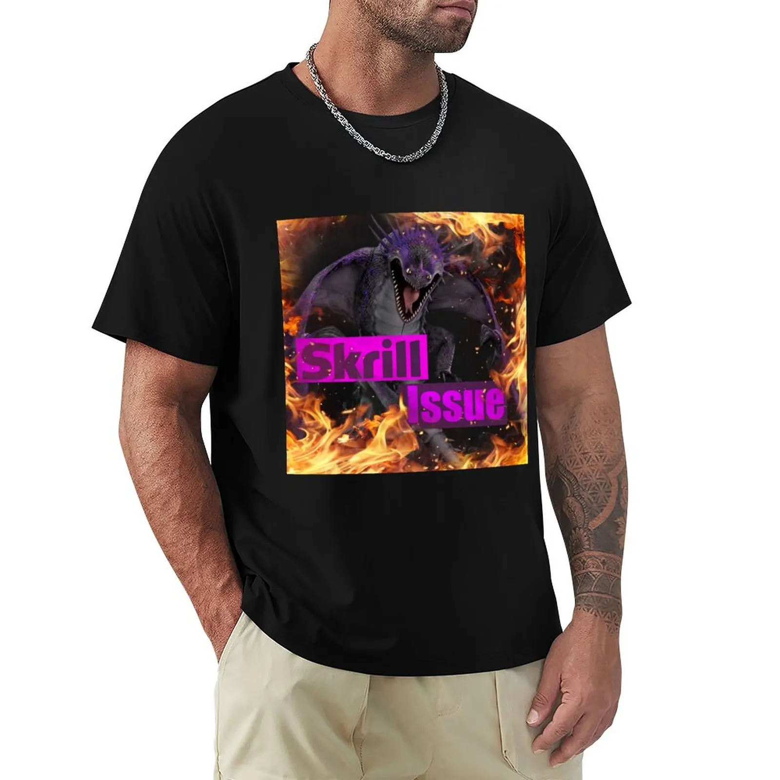 Skrill Issue T-Shirt Art Pattern Printed Casual Top