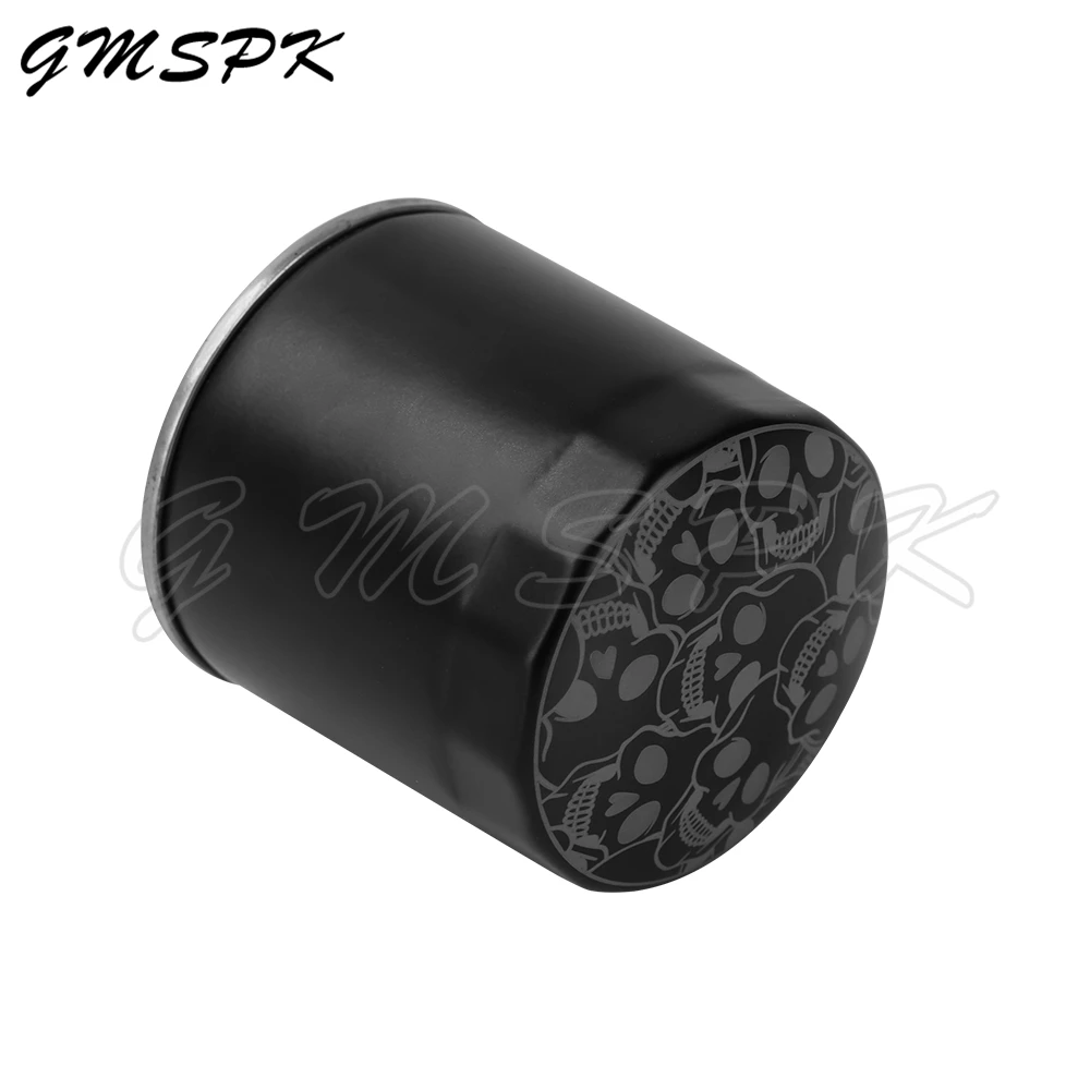 Skull Printed Motorcycle Oil Filter Fit for Harley XL883 XLH883 XL883R/N/L XLH1100 XL1000 XLS1000 XLH1200 Sportster XR1200 XL50