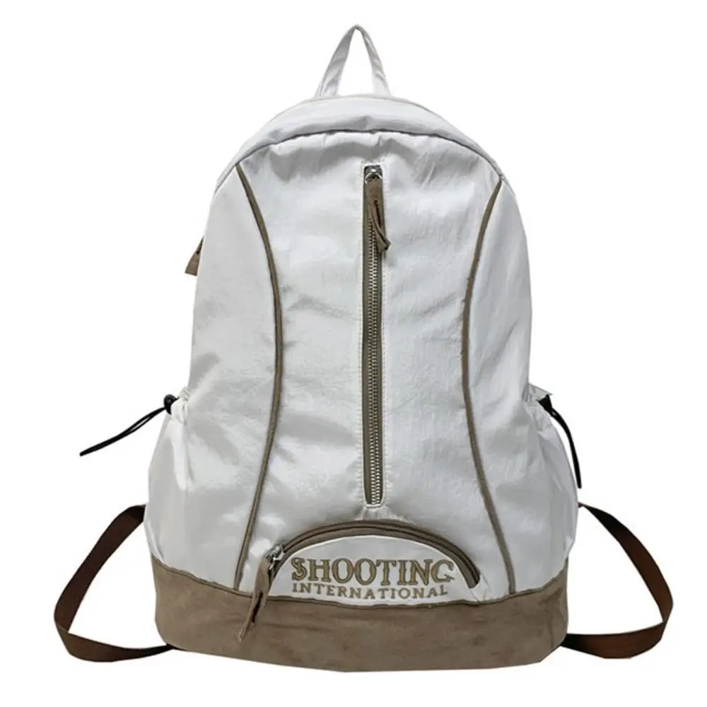 Embroidery Trendy Ins Backpack Multi-pocket Polyester Casual Schoolbags Korean Style Mochila School Bags College Students