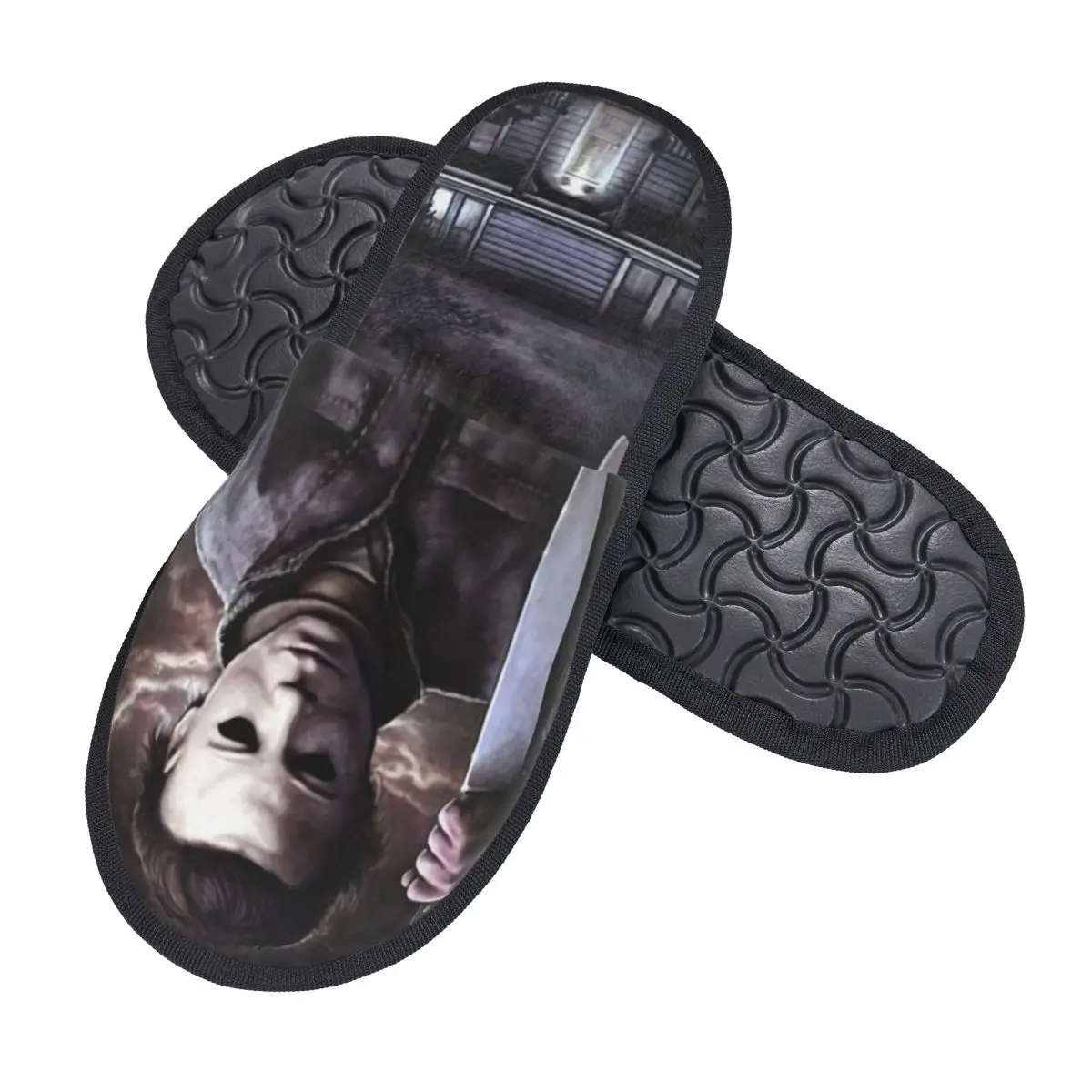 Custom Print Women Michael Myers House Slippers Cozy Warm Halloween Horror Movie Memory Foam Fluffy Slipper Indoor Outdoor Shoes