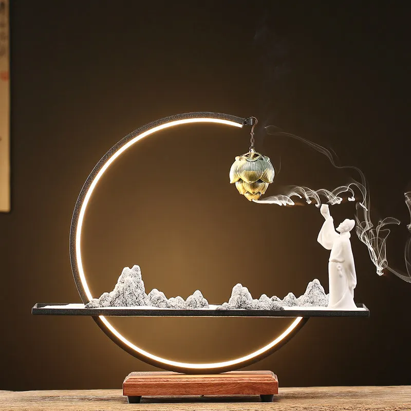 Zen Bakhoor Burner Holder Fragrance Resin Altar Supplies Incense Waterfall Burner Holder Fragrance Porta Inciensos Home Decor