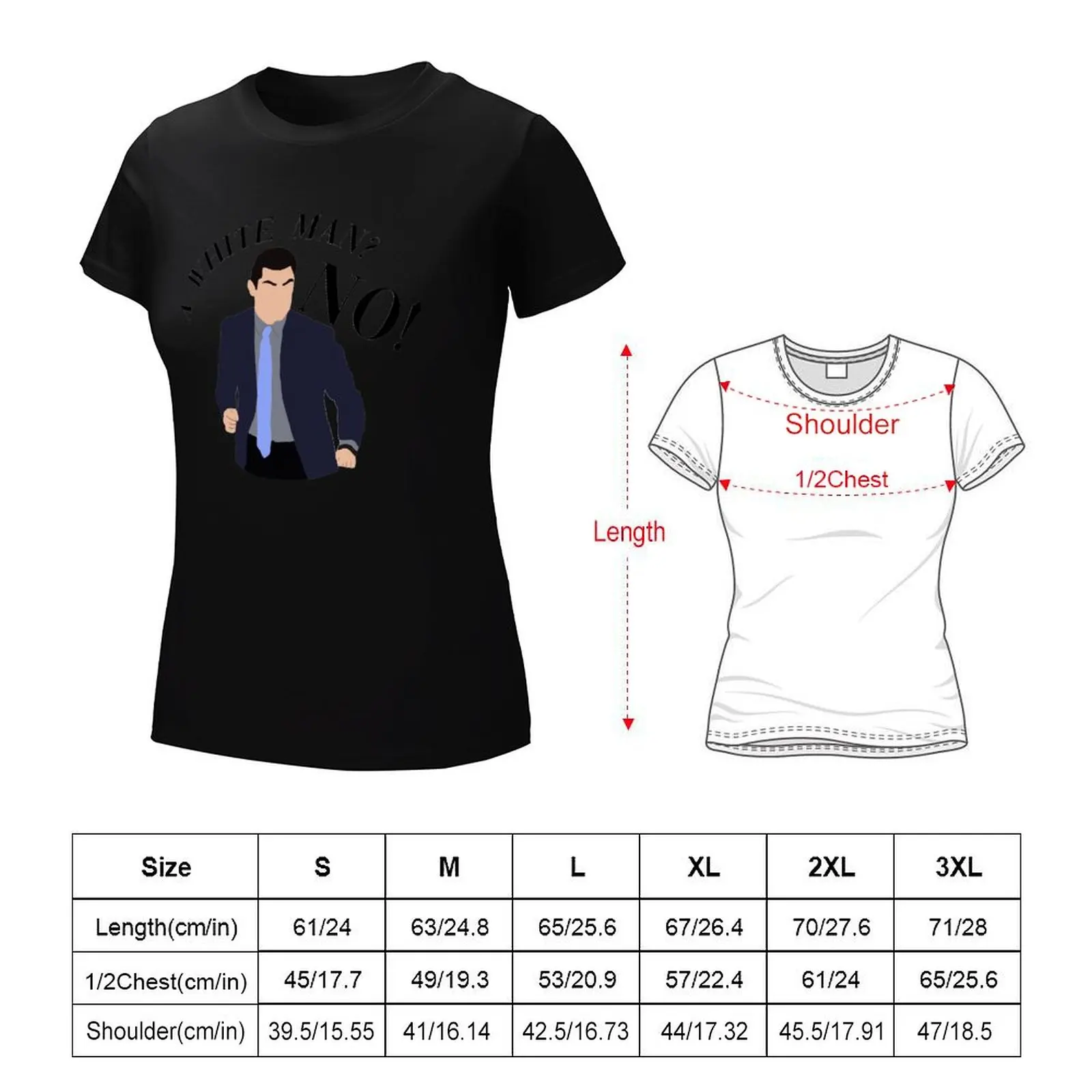 ¿Un hombre blanco? ¡NO! Camiseta de gran tamaño para mujer, camisetas gráficas, camisetas gráficas