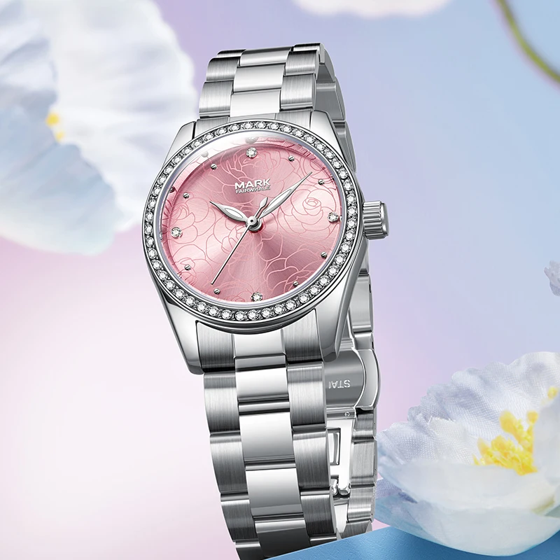 Mark Fairwhale 3850 Fashion Luxury Women Watches Steel Waterproof Small Dial Elegant Ladies Wristwatches With Gift Box