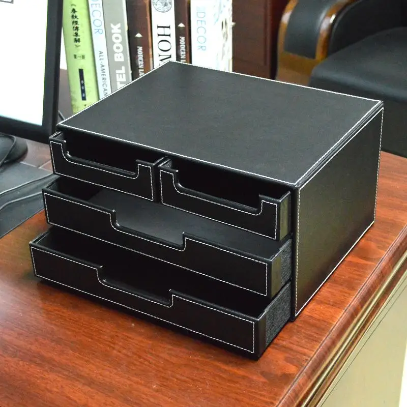 

Furniture for small-sized apartments Storage Box with File Drawer System, Elegant Data Cabinet for Stationery & Documents