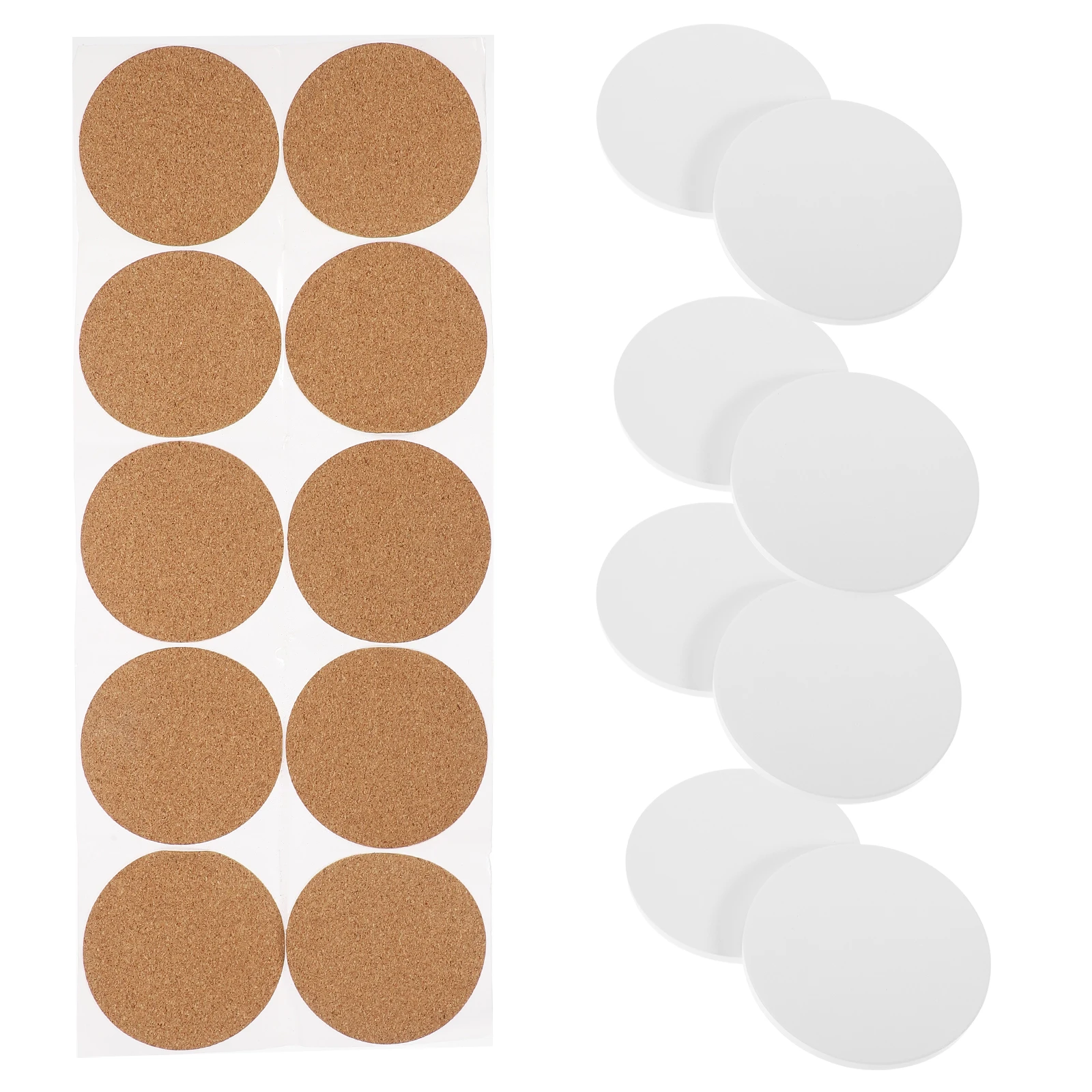 

10 set Ceramic Coaster 4Inch White Blanks Nonslip HeatInsulating WaterAbsorption Tableware Pad Sublimation Coasters Blank Mats
