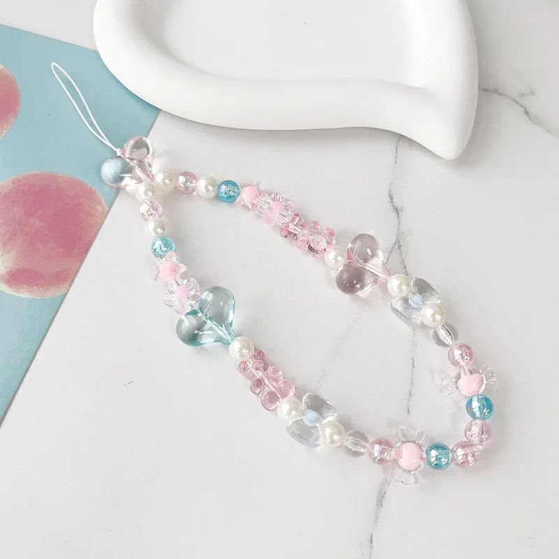 

INS Style Pink Blue Love Bear Phone Lanyard Keychain Pendant Camera CCD Anti Drop Earphone Case Wrist Strap