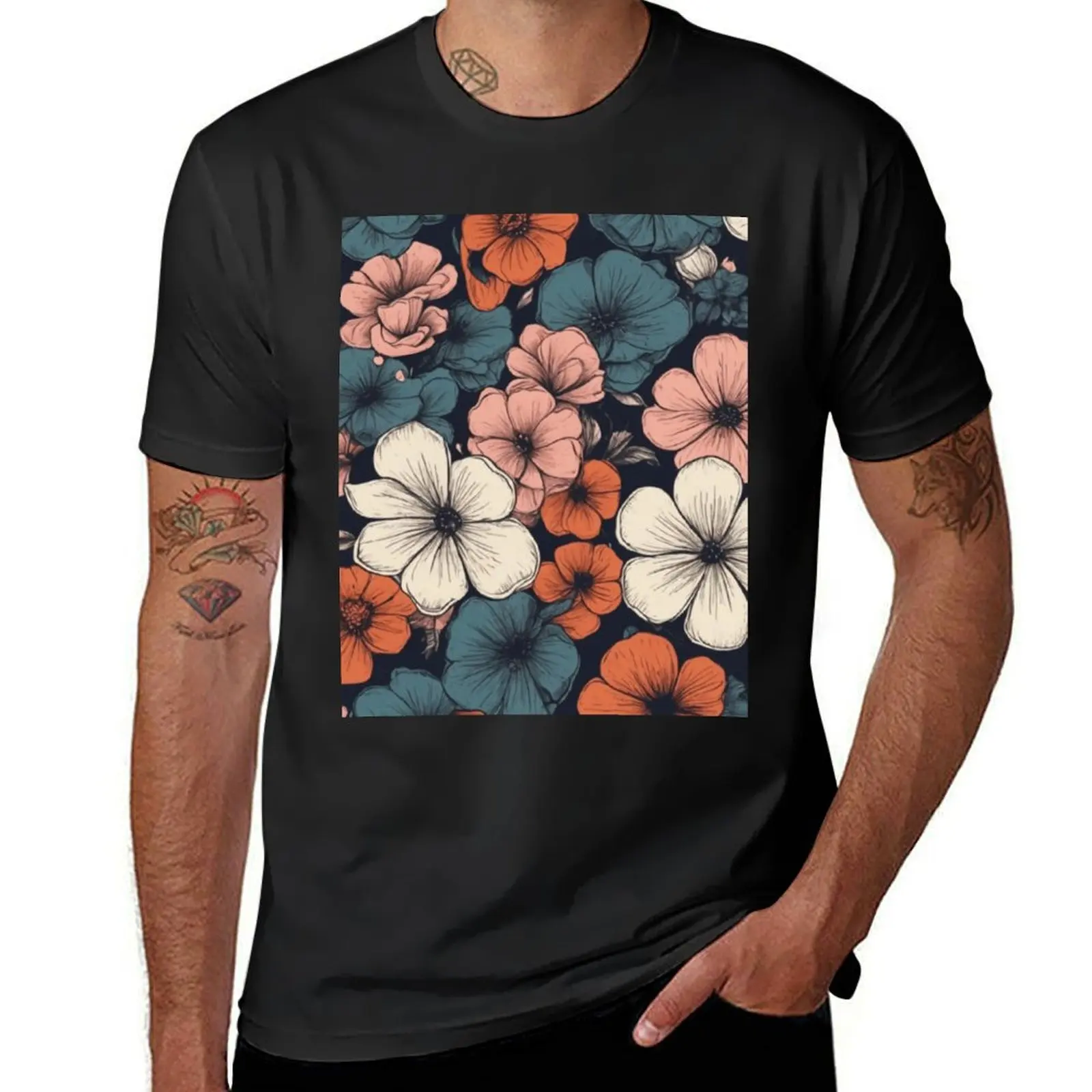 

Blossom Threads: Explore Nature's Beauty with Our Floral T-Shirt Short sleeve tee kawaii clothes men t shirt