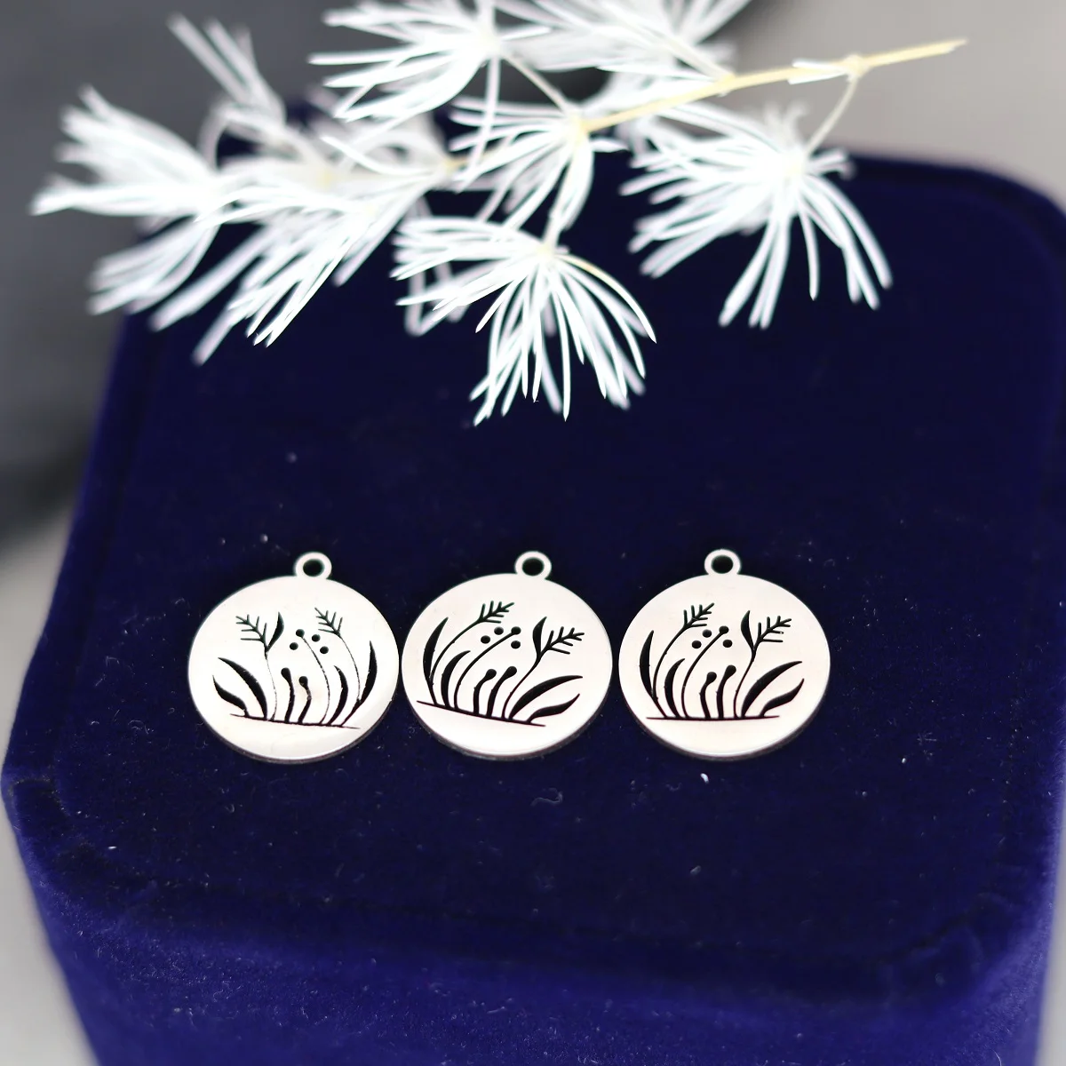 3-Piece Stainless Steel Hallow Flower Plant DIY Jewelry Charms Set for Bracelet/Necklace Making, Accessories Bulk Supplies