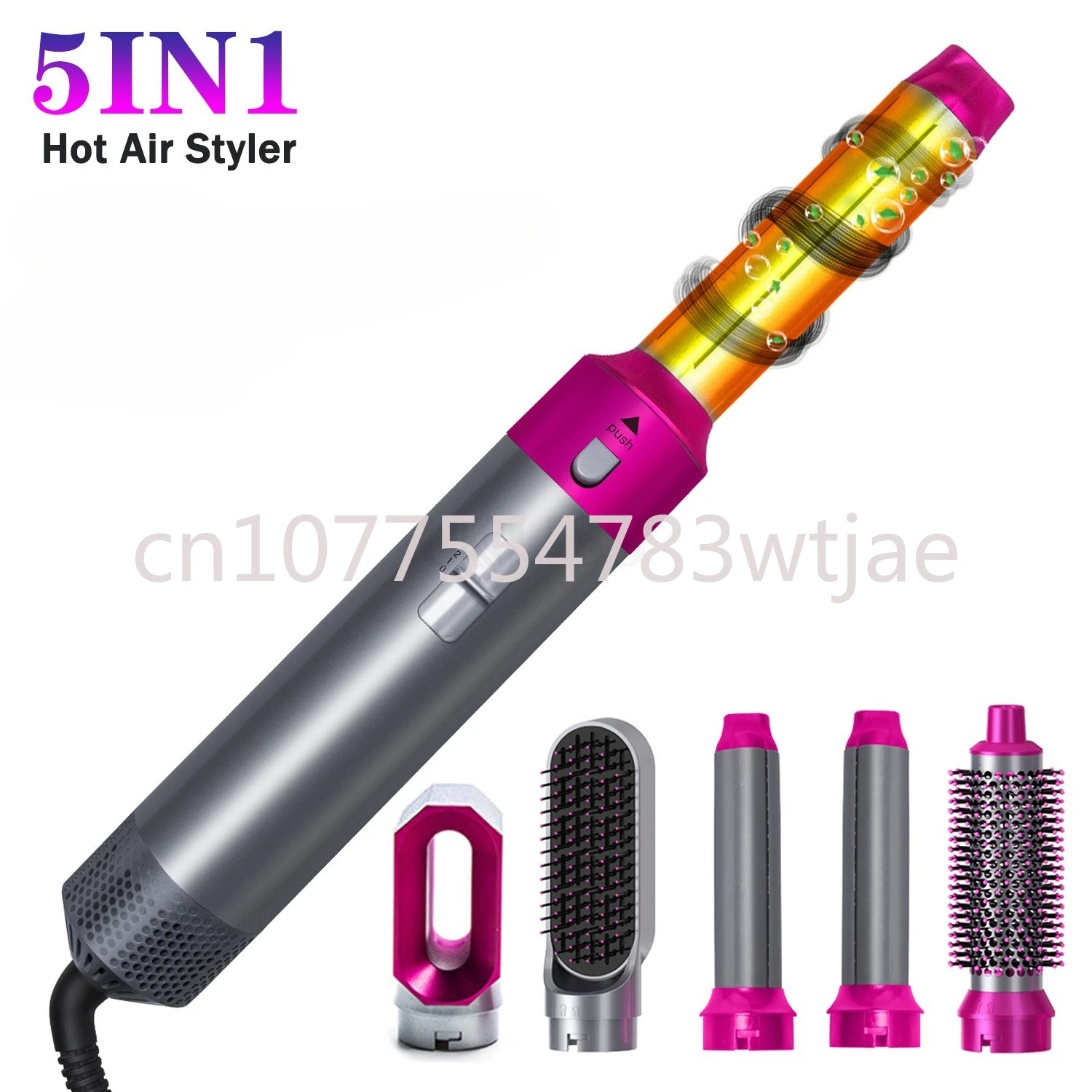 

Multi functional five in one hot air comb, multi head automatic curler, hair dryer, straight hair comb, hair dryer, curling rod