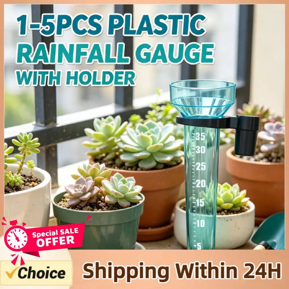 1-5PCS Plastic Rain Measuring Cup with 35mm Capacity Rain Gauge Measurement Cup for Lawn Farm Garden Settings Outdoor Use
